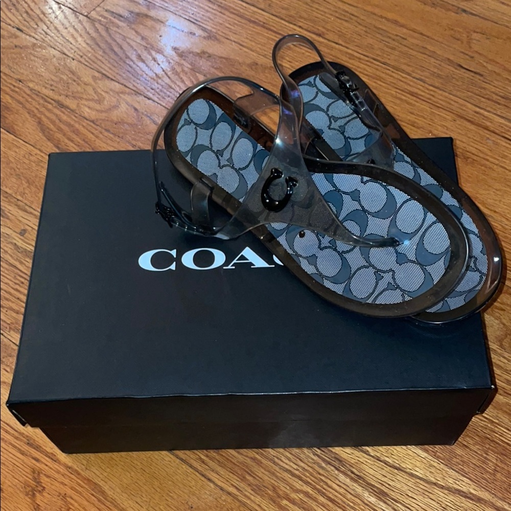 Coach Black Transparent Sandals